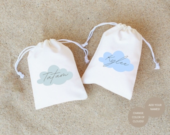 Cloud Name Bachelorette Favor Bags: On Cloud Bride Party