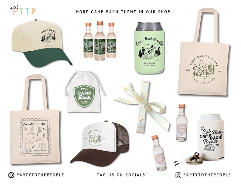 Camp Bachelorette Cotton Favor Bag: Mountain Hangover Kit image 7