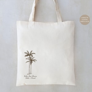 Palm Tree Wedding Tote - Destination Wedding Welcome Tote - Tropical Welcome Tote - Customized Wedding Tote - Tropical Wedding Tote
