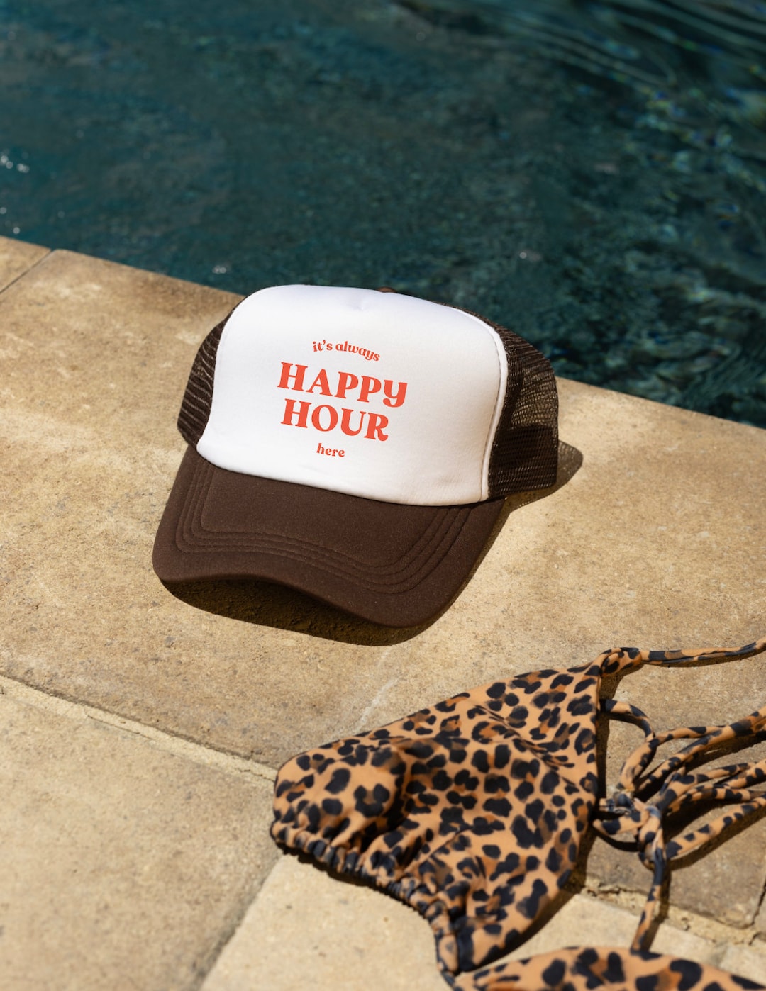 It's Always Happy Hour Here, Custom Trucker Hat, Bachelorette Hat