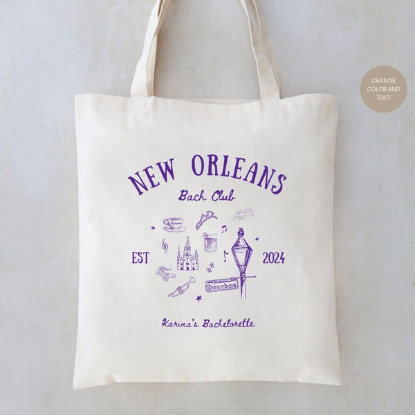New Orleans Bach Tote - New Orleans Bachelorette - NOLA Bachelorette Totes - NOLA Bach Favors - New Orleans Wedding Favors - NOLA tote bags
