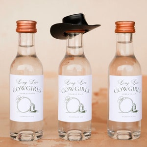 Long Live Cowgirls, Bachelorette Party Favors, Custom Bachelorette Shooters, Custom Shooter Labels, Country Bachelorette Favors, Shooters