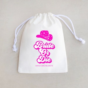 Bride Or Die - Bride Or Die Hangover Kit - Bachelorette Party Favors - Disco Cowgirl Bachelorette - Bachelorette Hangover Kit - Bach Bags