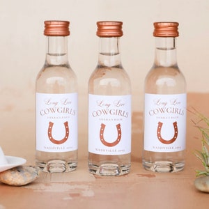Long Live Cowgirls, Bachelorette Party Favors, Custom Bachelorette Shooters, Custom Shooter Labels, Country Bachelorette Favors, Shooters