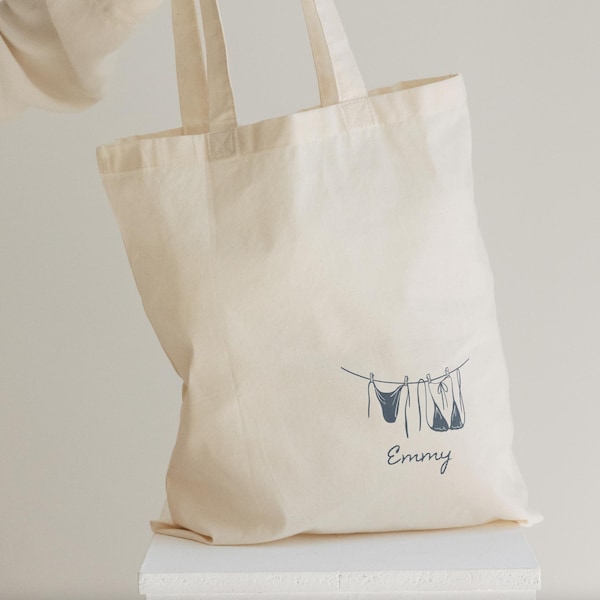 Personalized Bikini Name Bachelorette Party Tote Bag: Club Bachelorette
