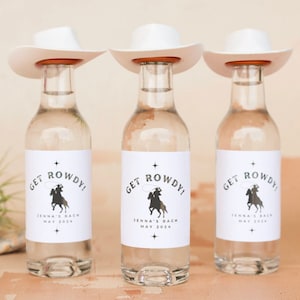 Get Rowdy!, Bachelorette Party Favors, Custom Bachelorette Shooters, Custom Shooter Labels, Country Bachelorette Favors, Shooters