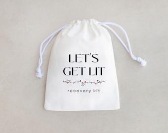 Let's Get Lit Christmas Hangover Kit: Holiday Party Favor Bag