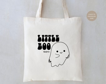 Personalized Halloween Tote Bag: Little Boo Trick or Treat Bag