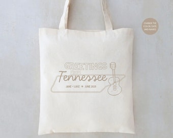 Personalized Tennessee Wedding Tote Bag: Nashville Guest Welcome Favor