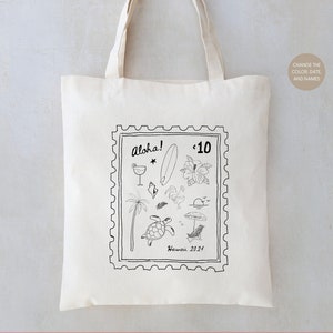 Hawaii Stamp Tote Bag: Bachelorette Wedding Favor