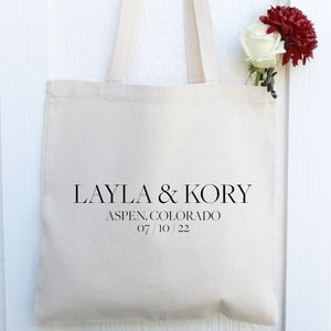Wedding Welcome Tote - Personalized Wedding Welcome Tote - Names Tote - Custom Name Tote - Wedding Favor Totes - Wedding Welcome Gift