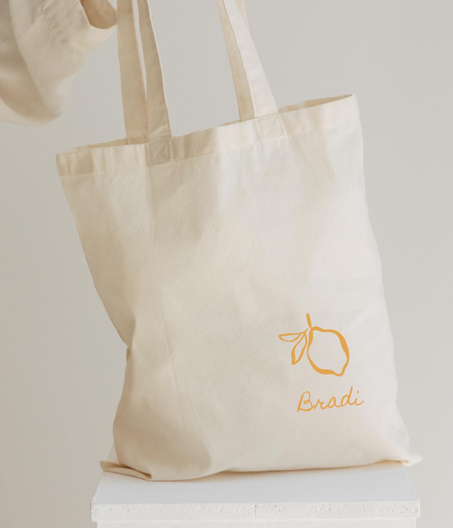 Personalized Lemon Bachelorette Tote Bag: Coastal Bridal Party 