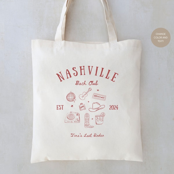 Nashville Bach Tote, Bridesmaid Tote, Nashville Bachelorette Favors, Bridesmaids Totes, Cowgirl Themed Bachelorette, Bridesmaid Gift