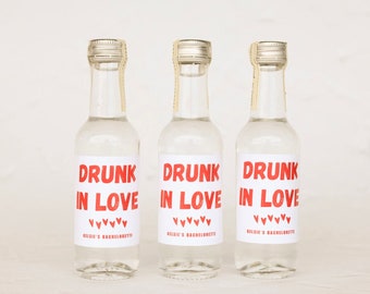 Drunk In Love Shooter Label, Bachelorette Party Favors, Custom Bachelorette Shooters, Custom Shooter Labels, Bachelorette Shooters, Shooters