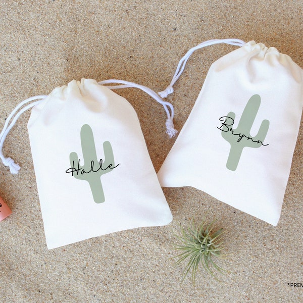 Cactus Name Bag - Cactus Hangover Kit - Hangover Recovery Kit - Bridesmaid Gift - Bachelorette Hangover kit - Bachelorette Party Favors