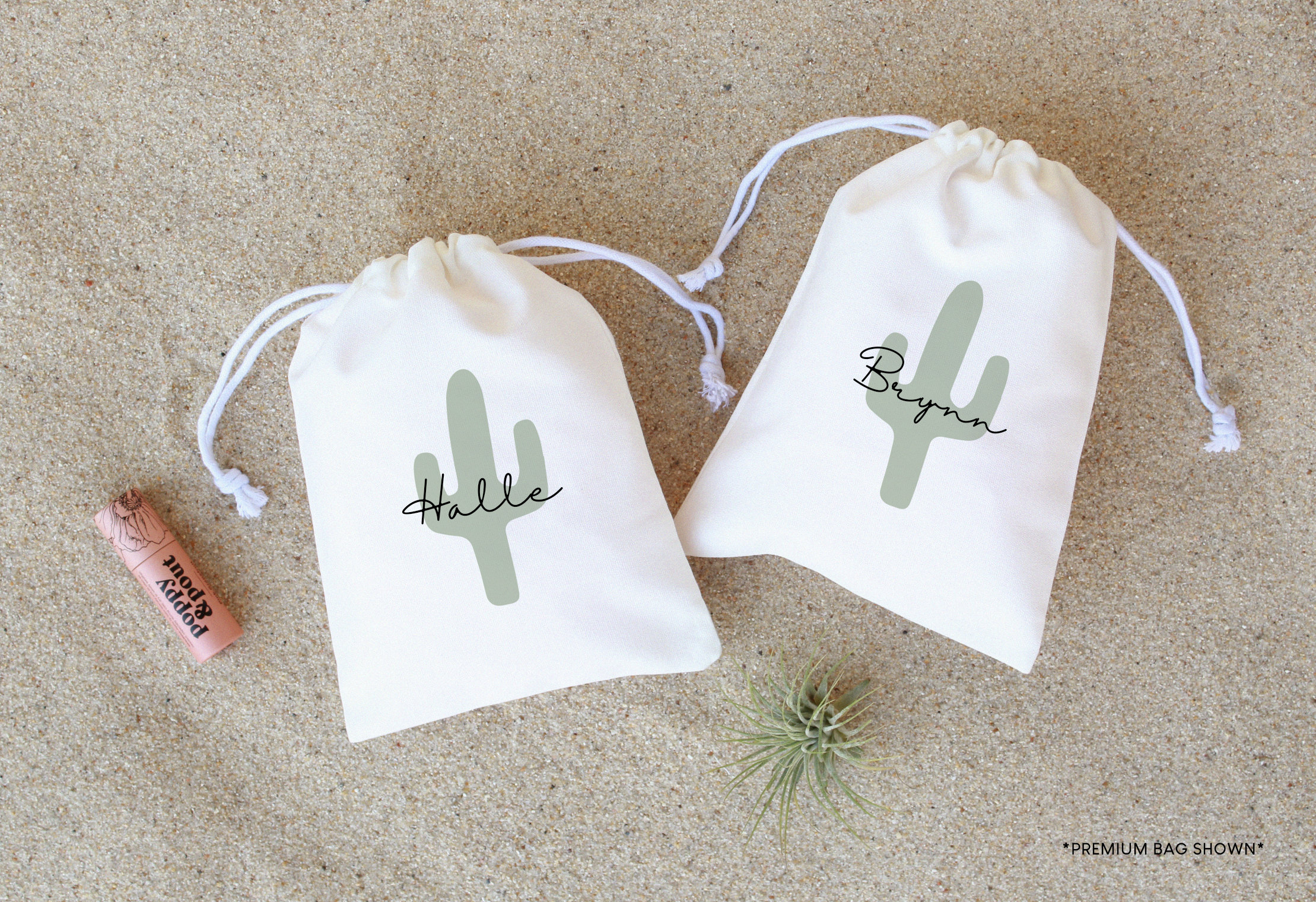 Cactus Name Bag - Cactus Hangover Kit - Hangover Recovery Kit - Bridesmaid Gift - Bachelorette Hangover kit - Bachelorette Party Favors
