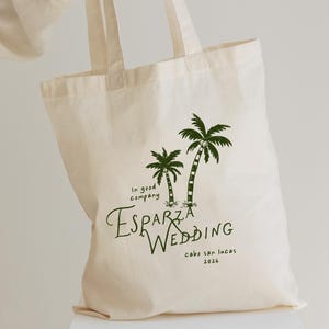 In Good Company Palm Tree Wedding Tote - Wedding Welcome Bag - Destination Wedding Tote - Mexico Wedding Favor - Personalized Wedding Favors