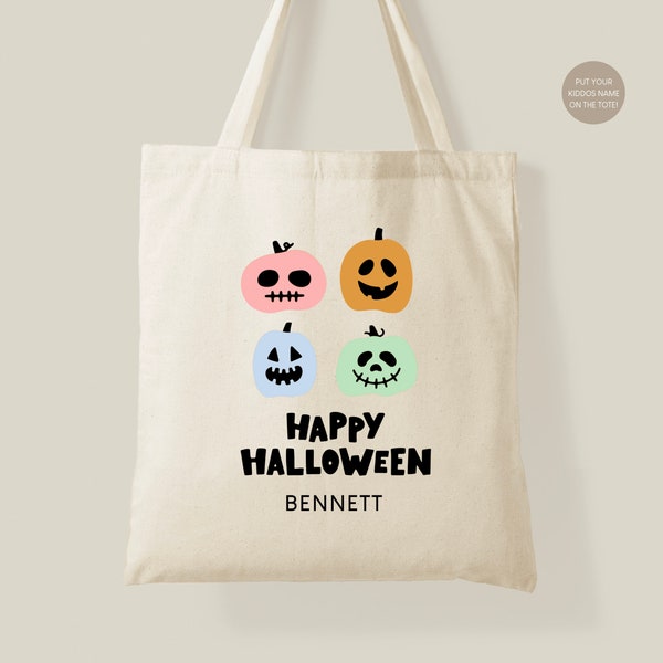 Kids Trick Or Treat Tote - Trick or Treat Bag - Customized Halloween Tote - Halloween Candy Bag - Trick or Treat bag - Custom Kids Halloween