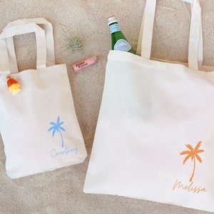 Palm Tree Name Tote - Name Tote - Bridesmaid Tote - Bridesmaid Name Tote - Personalized Bridesmaid Favors - Bachelorette Totes - Name Bag