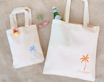 Palm Tree Name Tote - Name Tote - Bridesmaid Tote - Bridesmaid Name Tote - Personalized Bridesmaid Favors - Bachelorette Totes - Name Bag