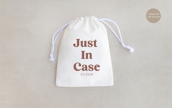 Custom Hangover Kit Bag: Wedding Bachelorette Party Favor