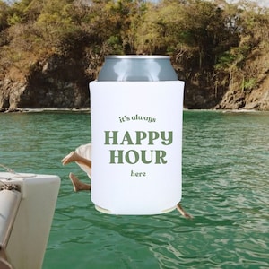 Custom &#39;Happy Hour&#39; Can Cooler: Personalized Party Favors