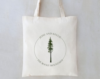 Personalized Mountain Wedding Welcome Tote: Custom Favor Bags