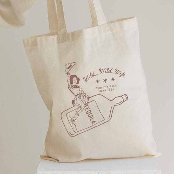 Wild, Wild Wife Bachelorette Cotton Tote: Nashville, Austin, Texas - Last Rodeo