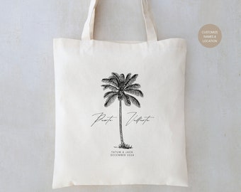 Personalized Palm Tree Wedding Welcome Tote Bags