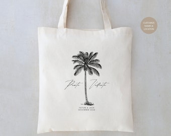 Wedding Tote Bags - Wedding Welcome Bags - Destination Wedding Welcome Favors - Palm Tree Tote Bags - Wedding Favor Bags - Palm Tree Favors