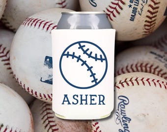 Custom Baseball Name Can Cooler: Team Party Favor Gift