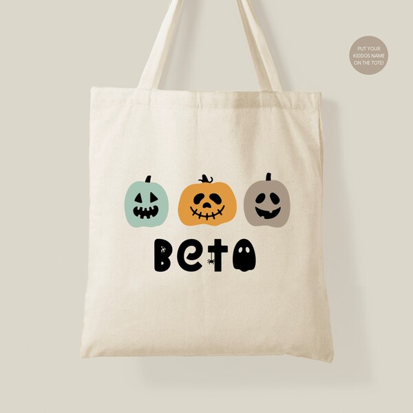 Kids Trick Or Treat Tote - Trick or Treat Bag - Customized Halloween Tote - Halloween Candy Bag - Trick or Treat bag - Custom Kids Halloween