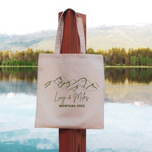 Mountain Wedding Welcome Tote - Mountain Wedding Totes - Mountain Wedding Bags - Mountain Wedding Favors - Custom Wedding Bags - Weddings