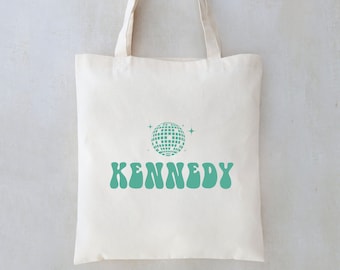 Personalized Name Tote - Name Tote - Bridesmaid Tote - Bridesmaid Name Tote - Personalized Bridesmaid Favors - Disco Bachelorette Favors