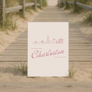 Charleston Bachelorette Reiseplan, herunterladbarer Bach-Reiseplan, Charleston Bach-Vorlage, Charleston Bachelorette Inspo, Canva-Vorlage Bach