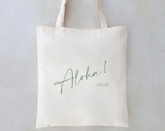 Aloha Welcome Tote - Wedding Welcome Tote - Hawaii Welcome Tote - Destination Wedding Tote - Personalized Tote Bag - Hawaii Welcome Bags