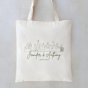 Chicago Skyline Tote - Chicago Wedding Totes - Chicago Wedding Favor - Chicago Wedding Tote Bag - Chicago Wedding Favor Bags - Chicago Bag
