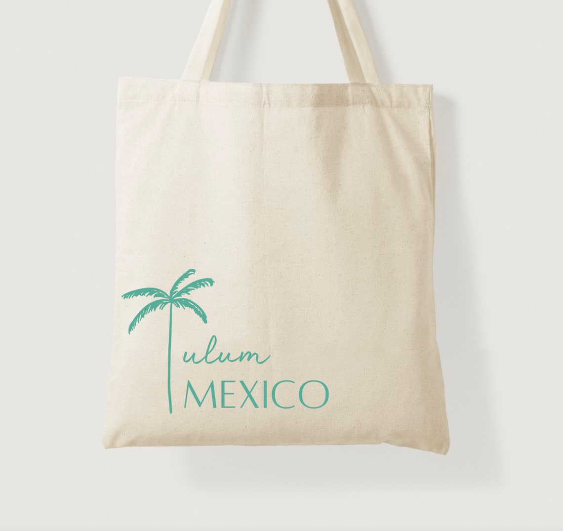 Tulum Tote Palm Tree Tote Mexico Wedding Tote Mexico - Etsy