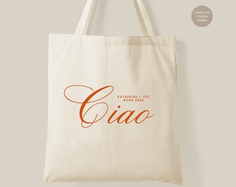 Ciao Tote - Italy Welcome Bag - Italy Wedding Favor - Wedding Welcome Bag - Italy Wedding Decor - Italian Wedding - Italian Wedding Favor