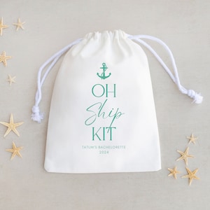 Oh Ship Kit - Nautical Themed Bachelorette - Personalized Party Favor - Hangover Kit Bag - Coastal Bachelorette - Oh Ship Hangover Kit