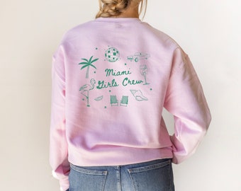 Bachelorette Crew Neck, Miami Bach Club, Miami Club Bachelorette, Custom Bachelorette Crew Neck, Florida Bach Favors, Bridal Party