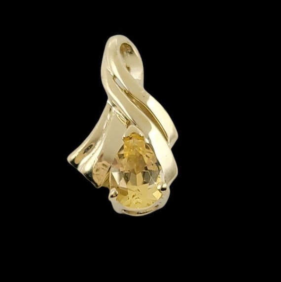 14k Yellow Gold Natural Pale Citrine Pear Shape Pe