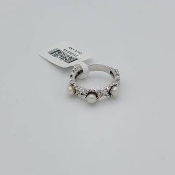 Freshwater Pearl 925 CJF Sterling Silver Floral R… - image 2