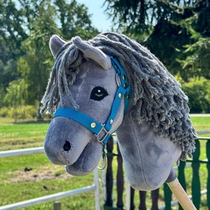 Hobby Horse A4 or A3 with detachable stick. Dark gray with thick mane.