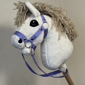 Baby hobby horse with detachable stick. Cremello.