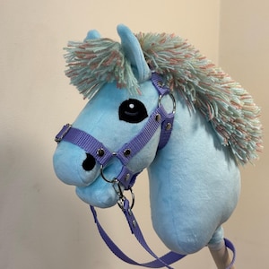 Baby hobby horse with detachable stick. Palomino rainbow.