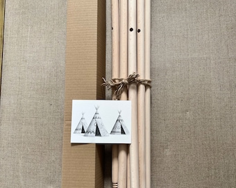 Teepee poles with screw connection, 3 sections, 180 cm / 70,9 inches total length