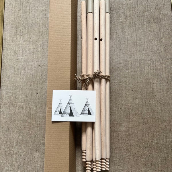 Teepee poles with screw connection, 3 sections, 180 cm / 70,9 inches total length
