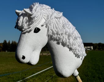 Hobby Horse A4 or A3 with detachable stick. Snow white.