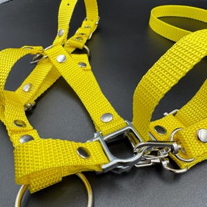 Realistic fully adjustable halter with reins for an A3 / A4 hobby horse. Yellow.